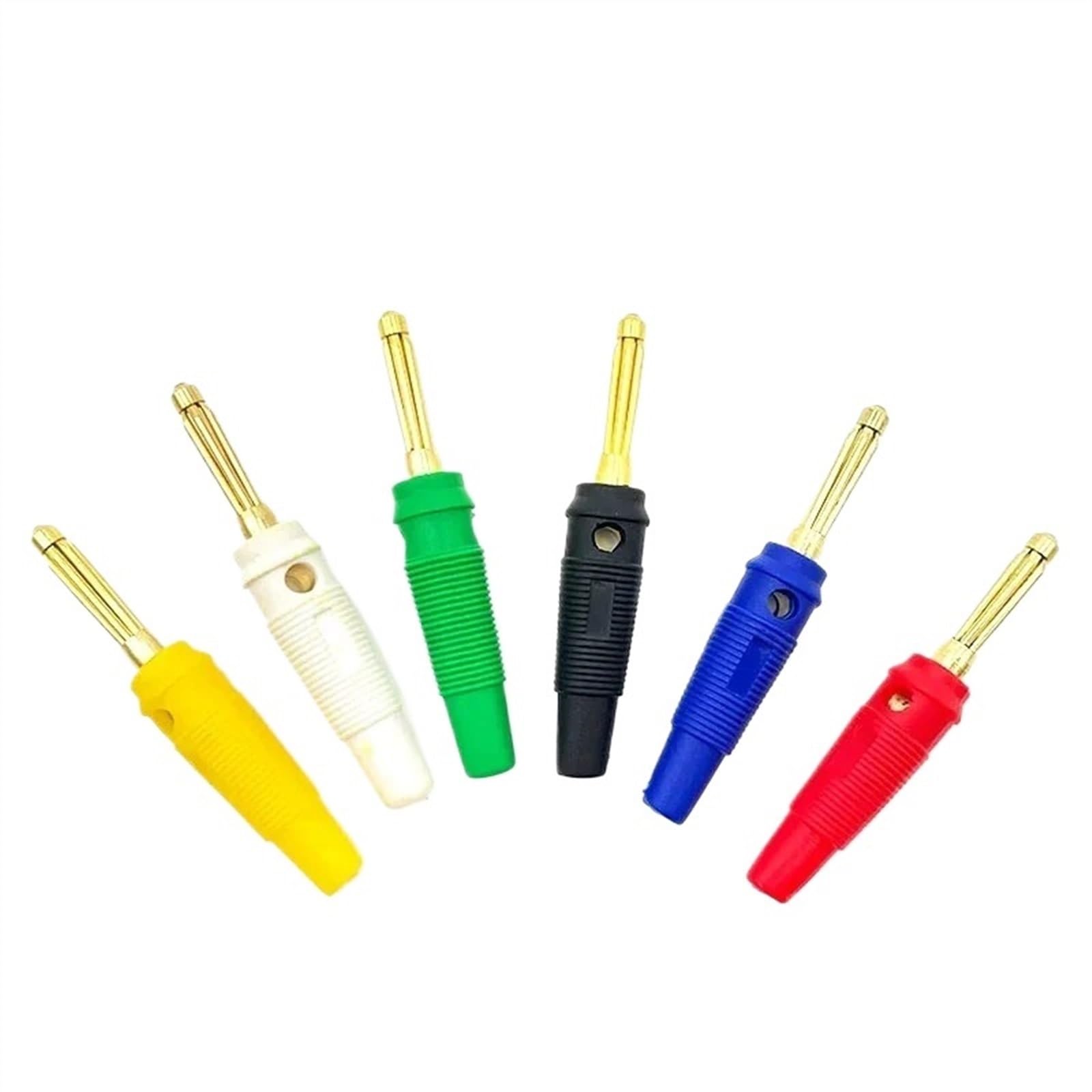 4 mm muzyczny kabel głośnikowy przewód wtyk bananowy pozłacane złącza gniazdo czerwony czarny niebieski zielony żółty (kolor: czarny, rozmiar: 10 szt.)