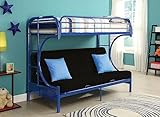 Acme Furniture Eclipse Twin Over Full and Futon Bunk Bed in Navy