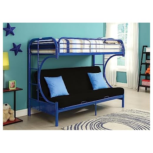ACME Furniture Eclipse Futon Bunk Bed, Twin/Full, Navy