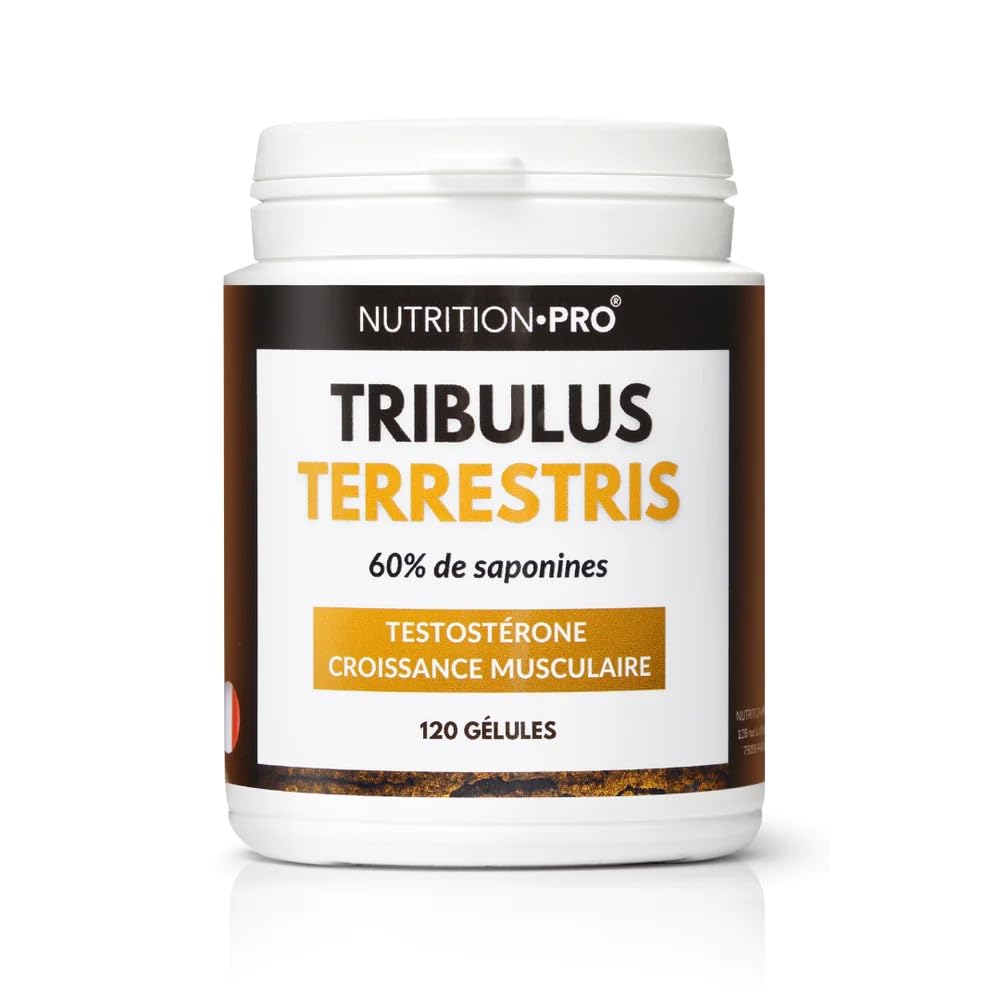 Tribulus Terrestris - 120 gélules | Hautement dosé en saponines (90%) | Croissance Musculaire | Musculation | Fabriqué en France | Nutrition pro