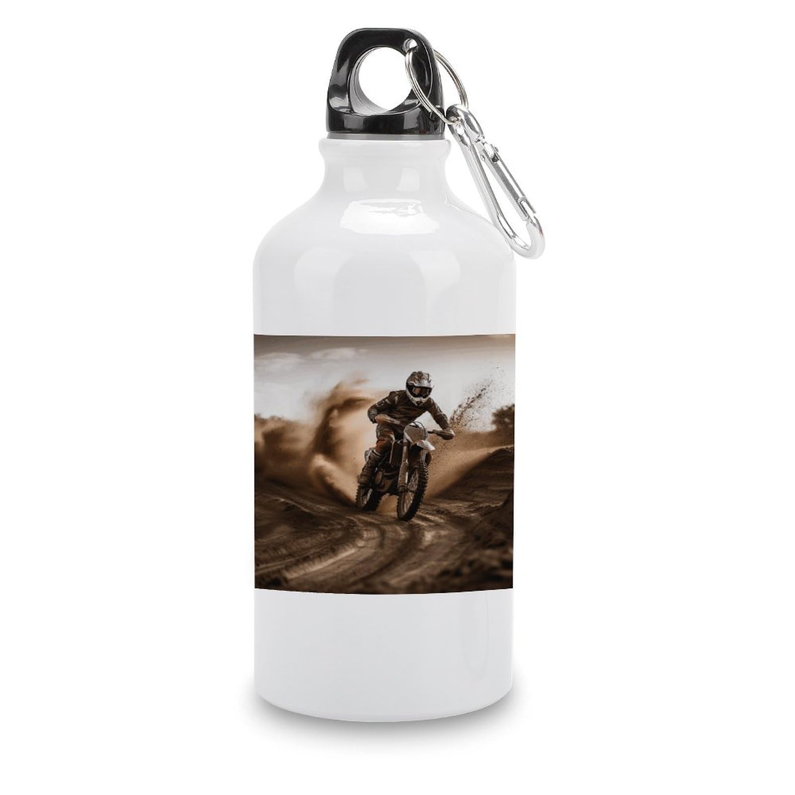 VstaDank Motocross Water Bottles Aluminum Sports Water Bottle with Lid&Hook Buckle Fashion Vacuum Insulated Water Bottles Hydration Flask Leak Proof Tumbler Keep Cold&Hot