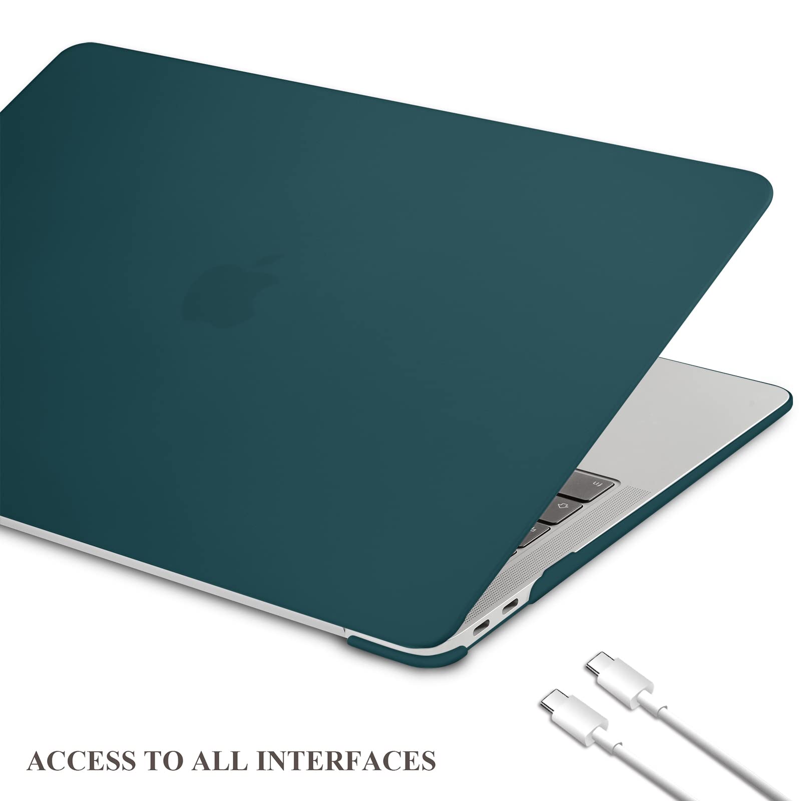 TECOOL Cover per MacBook Air M1 (A2337) e MacBook Air 13 Pollici Retina 2020 2019 2018 (A2179 A1932), Custodia Rigida Protettiva Sottile in Plastica e Copritastiera UE, Turchese Profondo