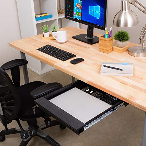 Penn Elcom Under Desk Laptop Drawer, Lockable, For 14” Laptops - Premium Sliding Security Drawers - Model Ex-6101B #TOP7