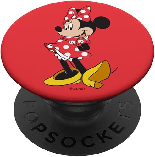 Disney Minnie Mouse Classic Pose on Red PopSockets PopGrip agarre intercambiable para teléfonos y tabletas