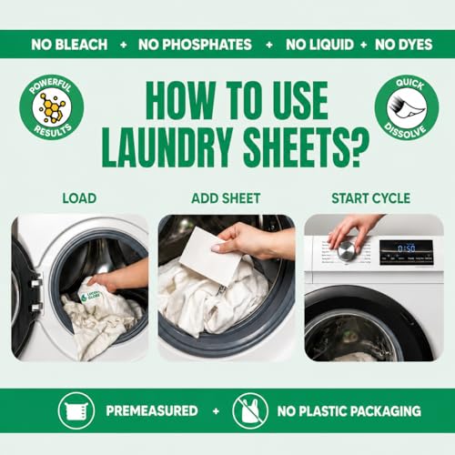 Image of Lucent Globe Laundry Detergent Sheets. Pre-Measured Laundry Sheets. Powerful Stain Removal. Works in All Clothes Washers. (1 Pack - 64 Washes, Fragrance Free)