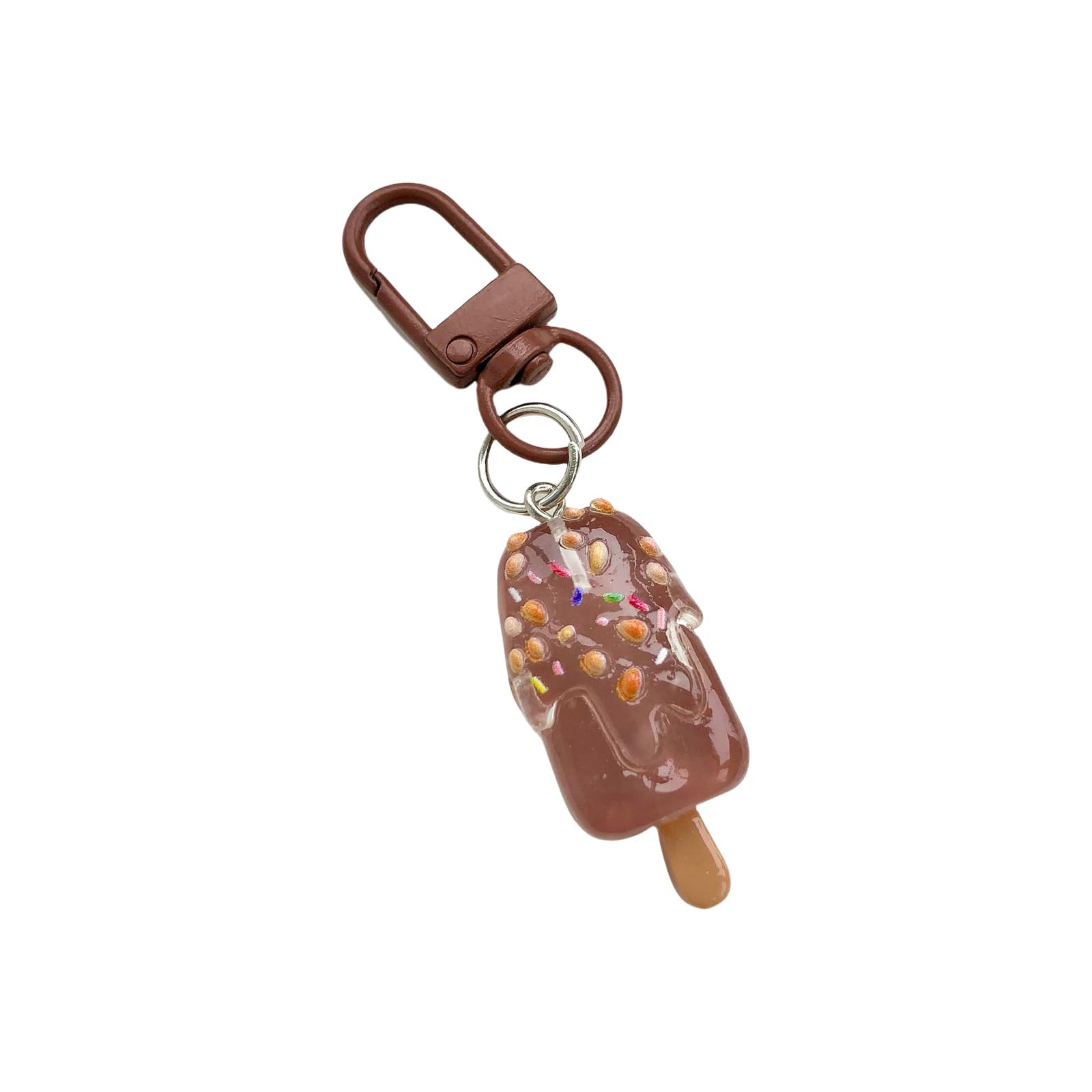 Hsyzygian Realistic Ice Cream Keychain Handcrafted Resin Keyring Lovely Backpack Decoration Trendy Teens Girls Women Lovely Ice Cream Resin Keychain