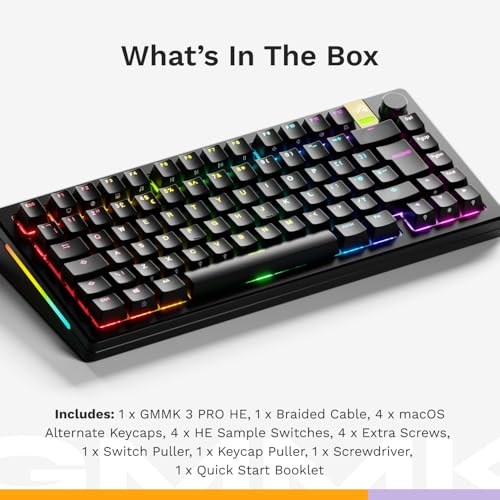 GLORIOUS Gaming GMMK 3 PRO HE: Wireless Gaming Keyboard Rapid Trigger, Hall Effect, Full Aluminum Body, 8K Polling Rate, Hotswap MX & HE Switches, Adjustable Actuation, TKL 75%, UK QWERTY - English - Image 9