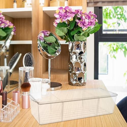 Grosse capacité à 3 compartiments pour cette boîte de rangement plastique transparente - 4