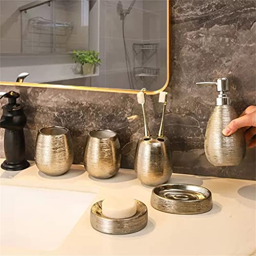 Juego de accesorios de baño cerámica retro para ordenar el lavabo 3