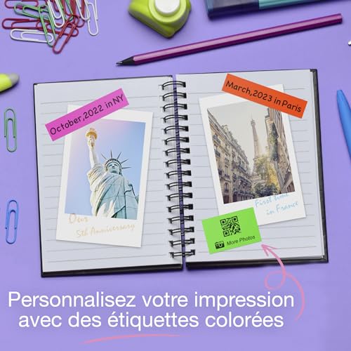 EPSON LW-C410 | Imprimante d'étiquettes portable - Bluetooth, application mobile, impression jusqu'à 18 mm, 50 rubans, haute résolution, coupe automatique - maison et bureau