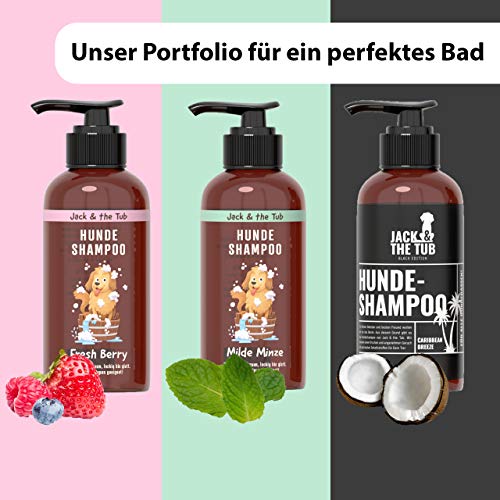 Jack & the Tub Hundeshampoo 500ml Fruity Vibes - Black Edition, Hunde Shampoo mit Conditioner und frischem Goji-Beeren Duft