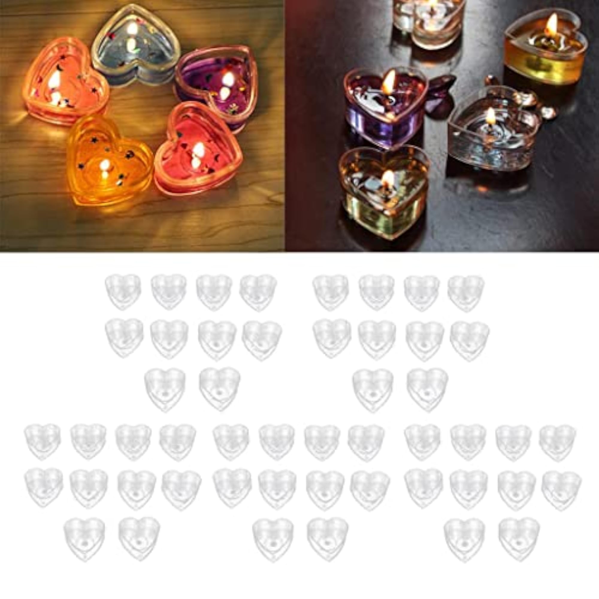 Heart Shapes Clear PP Tealight Cup Holders