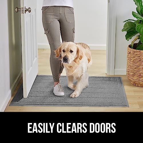 Gorilla Grip Dirt Grabber Mesh Door Mat, Quick Dry Shoe Scraper, Stain And Fade Resistant, Repels Water, Heavy Duty Striped Doormat, Low-Profile Mats For Indoor, Outdoor, Entry, Patio, 47X35, Gray #TOP2