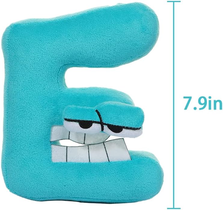 Funky Wizard Alphabet Letter Lore Plush Toys Soft Plush Birthday Figures Toys for Friends, Family Christmas Thanksgiving Birthday Easter(Plush-E)