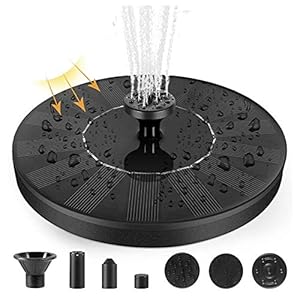 FGX Zonne-Fonteinpomp, Solar Fontein Pomp, Vijverpomp Met 7 Verschillende Sproeikoppen, Vrijstaande Waterpomp Drijvende…