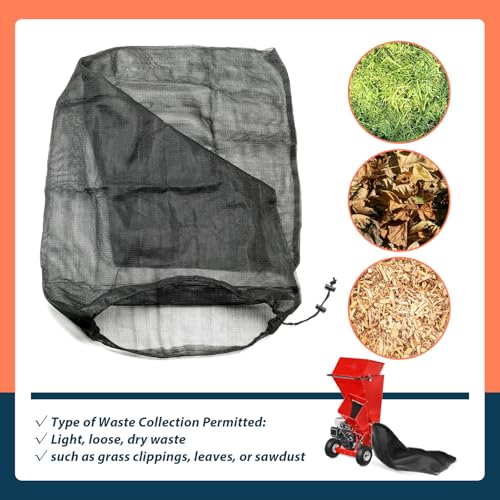 Lisnhlin Wood Chipper Bag 24 x 48 Inches Replacement for Troy Bilt Wood Slicer Splitter Chipper Leaf Shredder Lawn Machine Parts, Universal Reusable Collection Bag