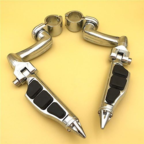 XKH-Kit de montaje de clavijas ajustables cromadas con forma de estilete compatible con Harley Sportster 883 1200 Street Bob Softail CVO equipado