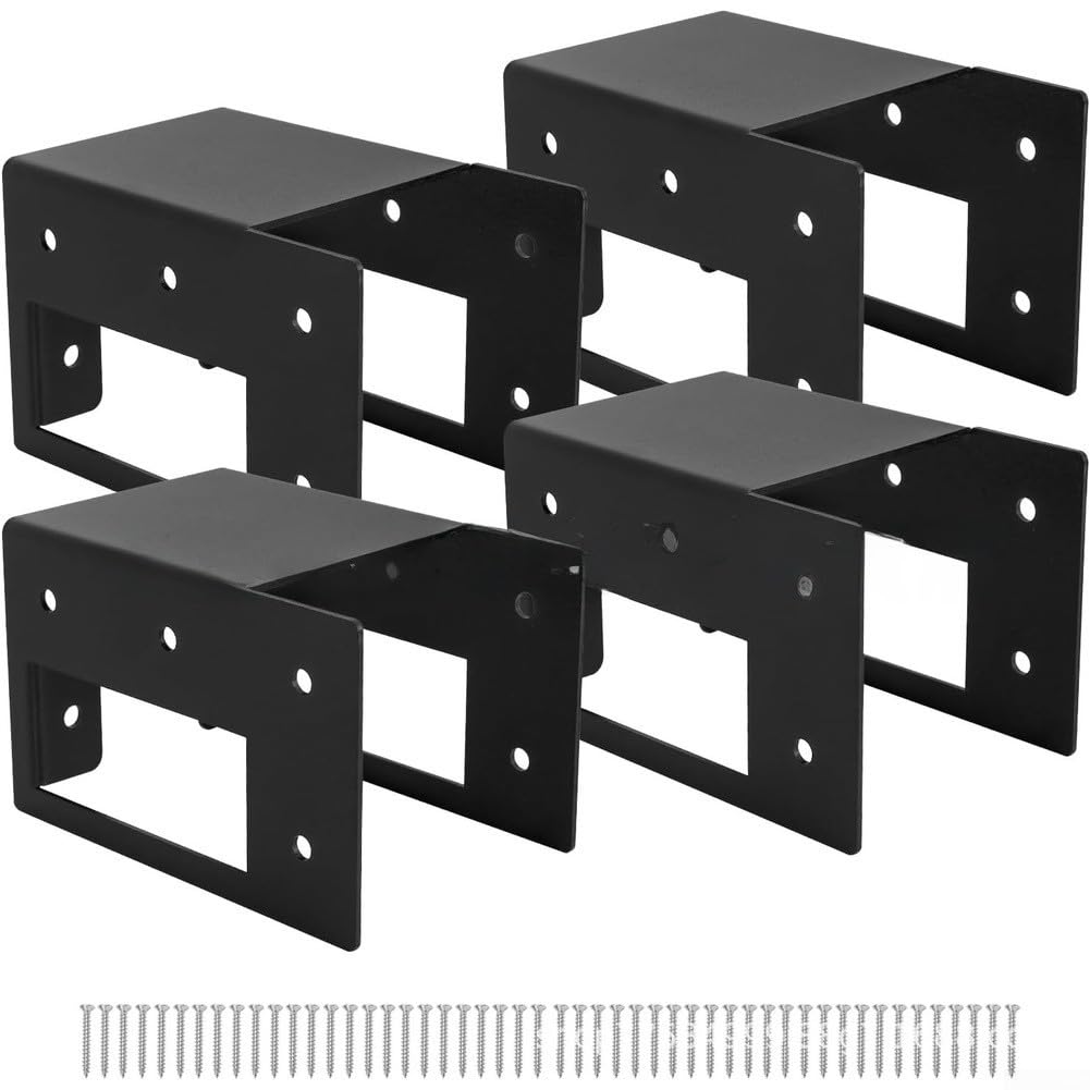 HpLive Verstellbares Kaminholzregal Stahl Schwarz Innen Außen(4 Pieces) | Individuell einstellbar, passt sich Log-Größen an, flexibel nutzbar, für ideal für Vorrat
