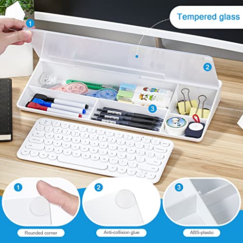 DEWUR lavagna lavagna da scrivania in vetro