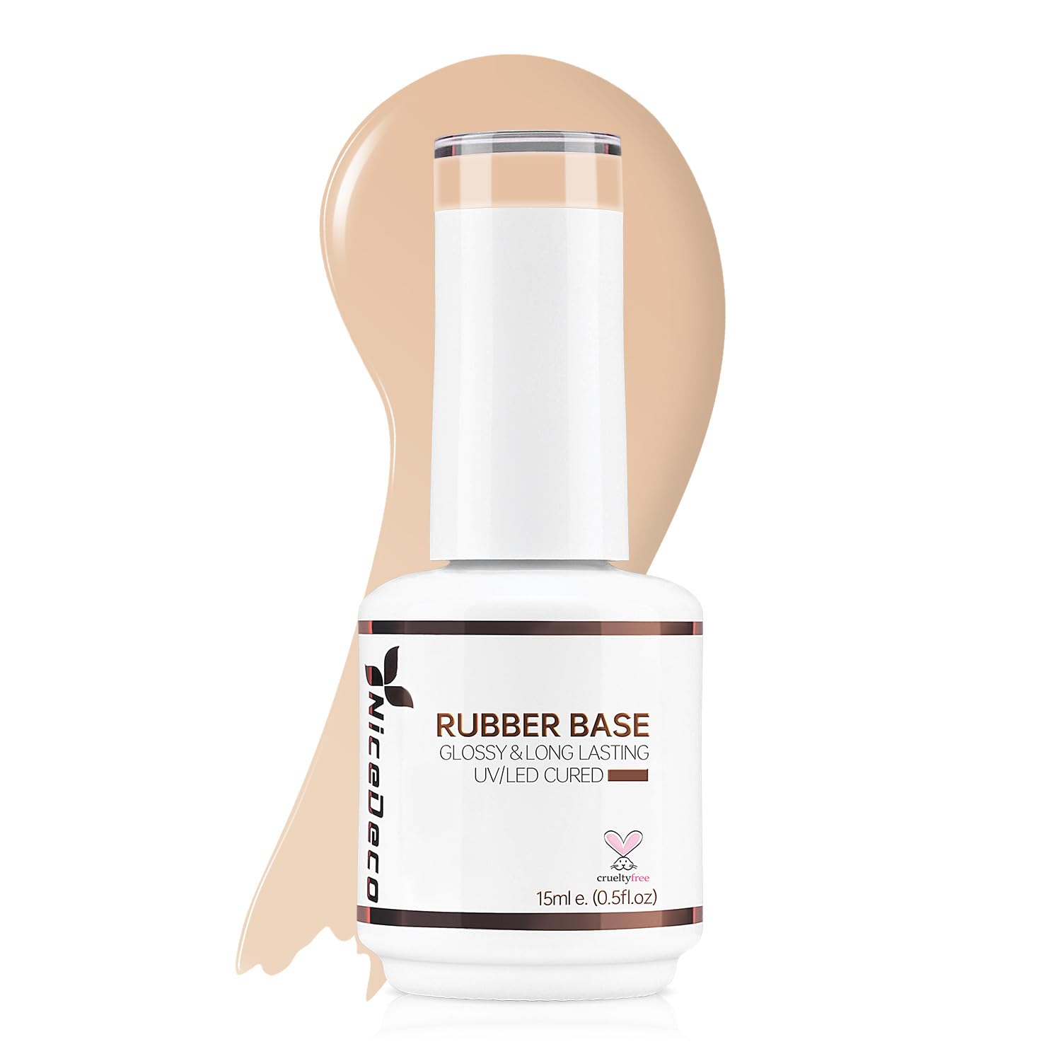 Nicedeco Base Rubber para Uñas Esmaltes Semipermanentes en Gel Base de Caucho UV/LED Soak-Off Colores Vibrantes y Duraderos 15ML 06 — view 11