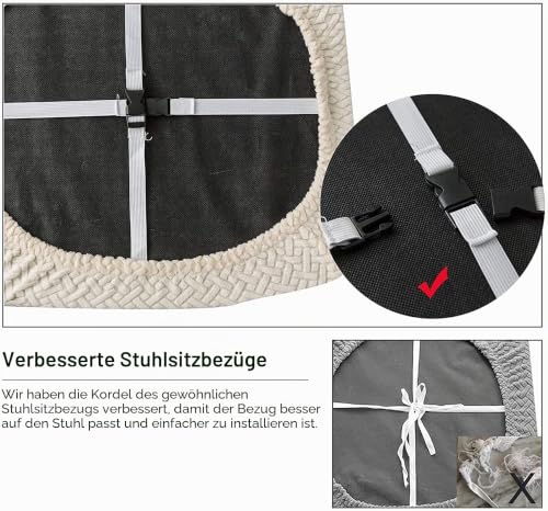 LANSHENG Wasserdicht Stuhlhussen 4er Set, Waschbarer Stuhlbezug Sitzfläche – Ansicht 3