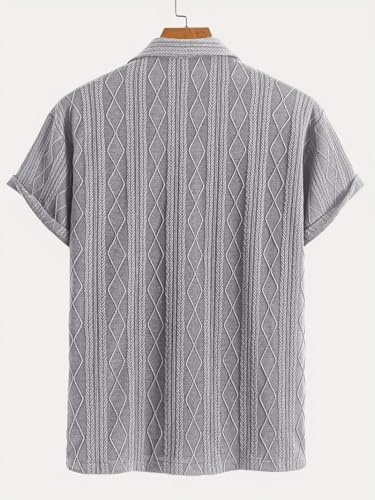 Image of Leriya Fashion Shirt for Man | Mens Casual Shirts | Shirt for Man| Shirts for Mens Stylish |Half Sleeve Button Down Textured Summer Beach Goa Wear Holiday Outfits (Available in Plus Sizes)