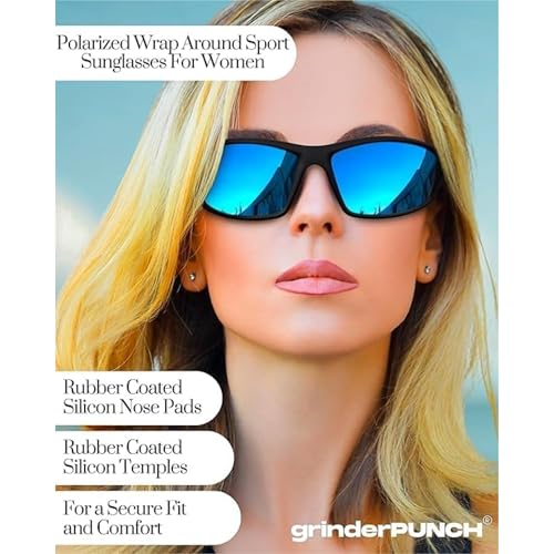 Image of grinderPUNCH Sport Polarized Sunglasses for Men & Women Baseball Running Cycling Fishing Golf Driving Shades Sun Glasses
