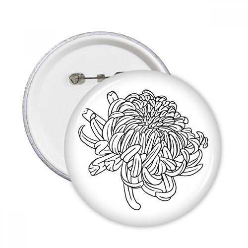 Badge fleur chrysanthème silhouette ronde 5pcs L pour vêtements