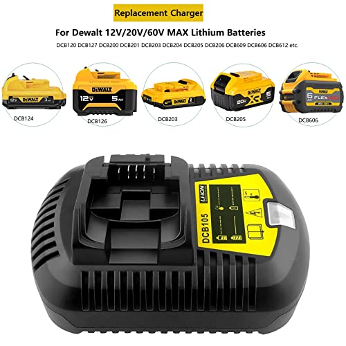 image for Swidan DCB105 Li-ion 12V/20V/60V MAX Battery Charger for Dewalt 12Volt