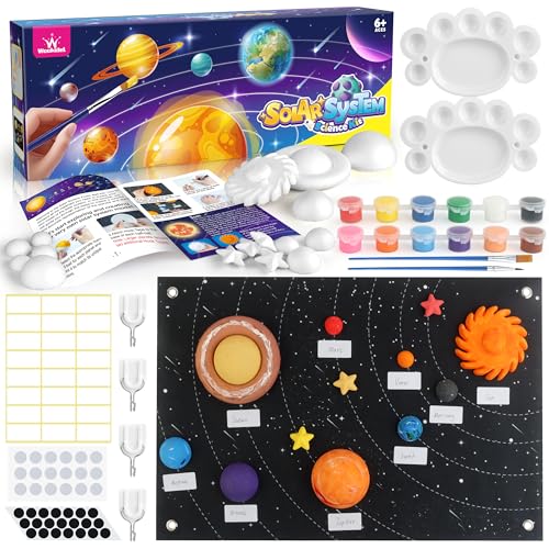 Solar System Project Kit for Kids Solar System Model Toy Kit for Kids Learn School Space Planet Science Project of Mix Foam Balls Planet Felt Board Brushes Adhesive Hooks Instruction
