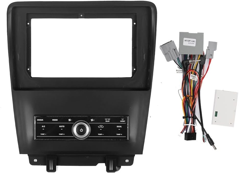 10" Car Stereo Navigation FM Radio Mounting Frame Bracket with Wiring Harness Compatible with Ford Mustang 2010 2011 2012 2013 2014 at