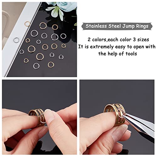 UNICRAFTALE 84pcs 6/8/10mm Open Jump Rings Golden and Stainless Steel Color Stainless Steel Jump Rings Connectors Rings for DIY Bracelet Necklaces Jewelry Making - Image 4
