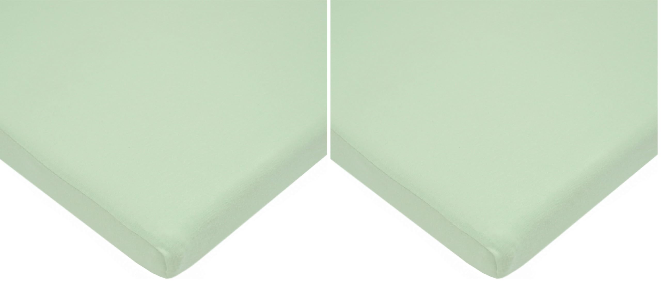 American Baby Company 15" x 33" Fitted Bassinet Sheet, 100% Natural Cotton Jersey Knit, Green, Soft Breathable, for Boys and Girls (Pack of 2)