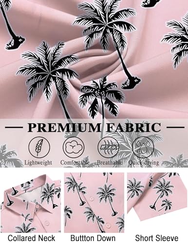 COOFANDY Mens Hawaiian Shirt Short Sleeve Button Down Shirts Tropical Floral Summer Beach Shirts - Image 6