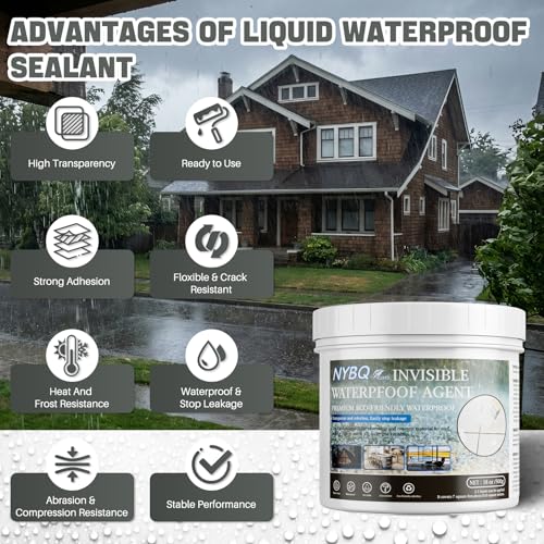 Image of Invisible Waterproof Agent 18oz,Waterproof Sealant Indoor & Outdoor Use | Water-Based Clear Sealant for Bathroom, Roofs, Kitchen, Patio, Walls, Indoor & Outdoor Waterproof Sealant