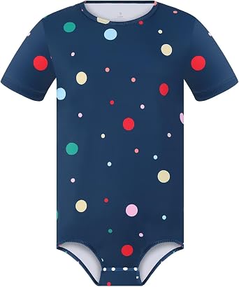 Landofgenie Mens Onesie Short Sleeve Jumpsuits Printed Romper Pajamas Bodysuit Crotch Snaps- Polka Dot