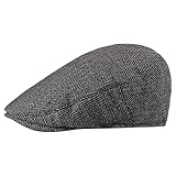 Coppola, Berretto Piatto da Uomo Classico a Spina di Pesce Strillone Protezione Solare Traspirante Edera Casual Caldo Poliestere Cappelli Invernali per Padre, Nonno, NER