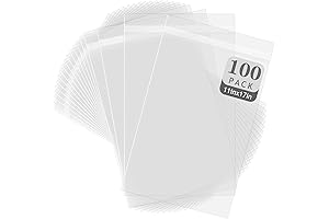 Golden State Art 100 Bulk Pack 11x17 Acid-Free Clear Sheet Protectors Sleeves for Matted Artwork
