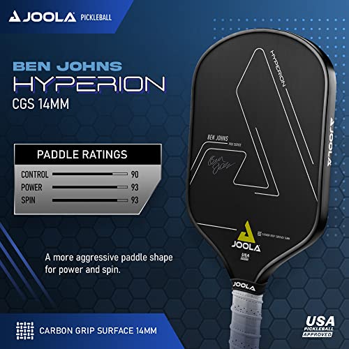 Image of JOOLA Ben Johns Hyperion CGS 14mm Pickleball Paddle - Textured Carbon Grip Surface Technology for Spin & Control with Added Power - Polypropylene Honeycomb Core Pickleball Racket