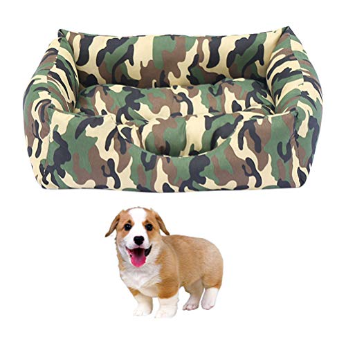 Camuflagem Impresso Cama para Cachorro Inverno Quente Gatos Casas Animais de Estimação ( Verde )- Ta