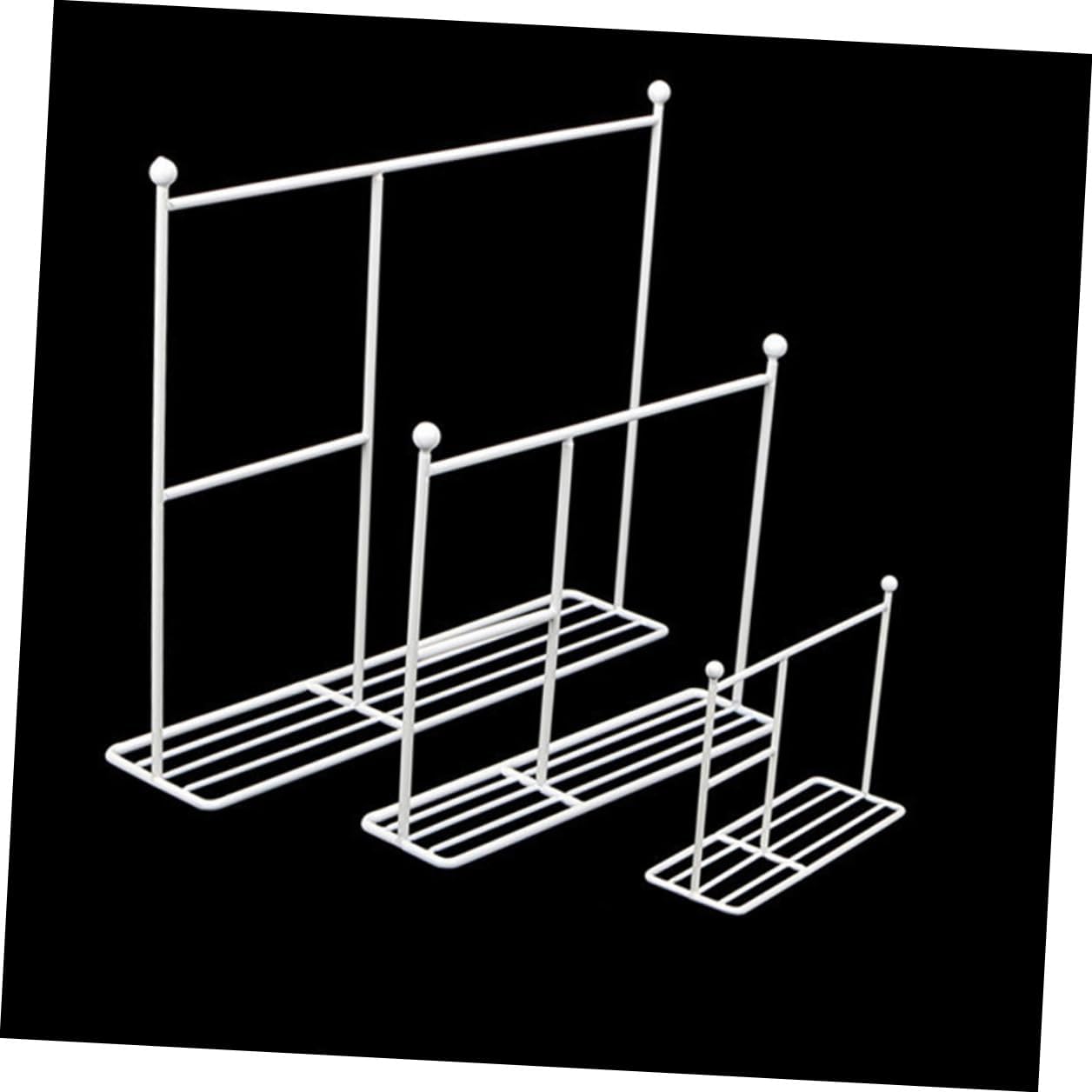 Uonlytech Mini Metal Doll Garment Rack Clothes Hanger Organizer 25x21cm White Doll Furniture Accessory for Dollhouse Clothing Display and Storage