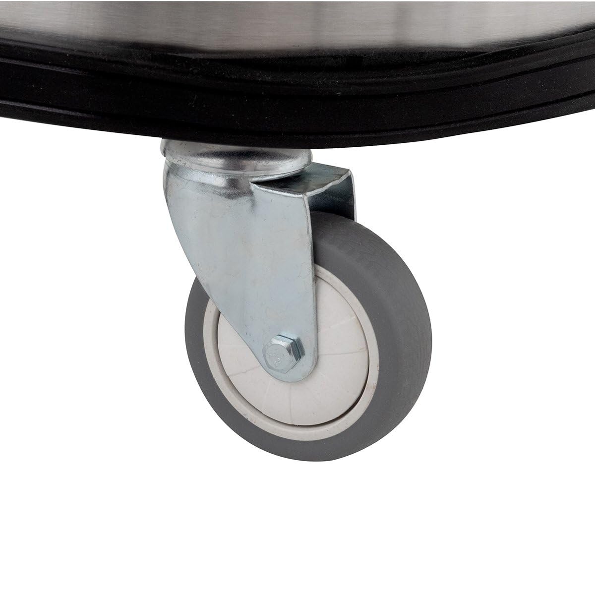 GastroHero Abfallbehälter 50 Liter Edelstahl mit Deckel Griffen Hygienebehälter Gastro Küche Chrom-Nickel-Stahl rund