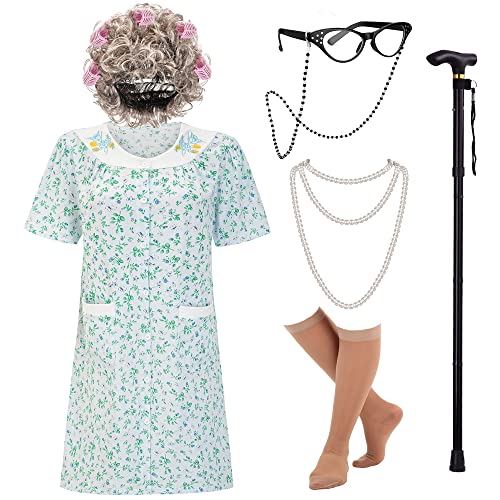 EBYTOP Old Lady Costume for Women, Halloween Granny...