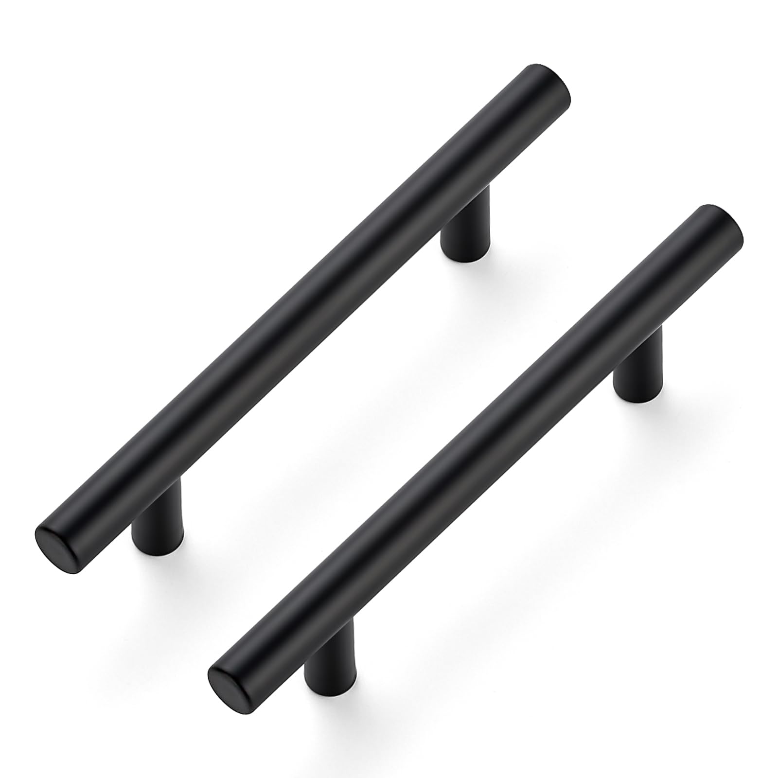 20 Pack 6 Inch Length Kitchen Cabinet Handles with 3.75 Inch Hole Center Matte Black Cabinet Pulls Stainless Steel Drawer Pulls,Cabinet Knobs for Dresser Drawer
