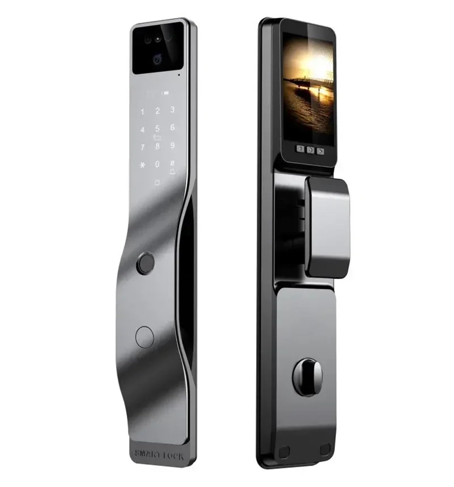 Serratura Smart, Smart Door Lock Riconoscimento facciale 3D Smart Home Door Lock WiFi NFC Serratura elettronica digitale Wifi Camera Rfid Card Funziona,per camere da letto, uffici e hotel(S-6068(24 2