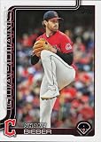 2025 TOPPS SERIES 2 379 SHANE BIEBER CLEVELAND GUARDIANS BASEBALL OFFICIAL TRADING CARD OF MLB