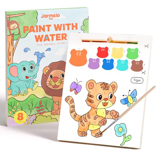 Jar Melo Paint with Water Books for Toddlers Mess Free Watercolor Painting Activity for Kids Ages 1-3 2-4 4-6 Art Craft Coloring Gift with Brush Airplane Travel Activities for Toddlers Animals