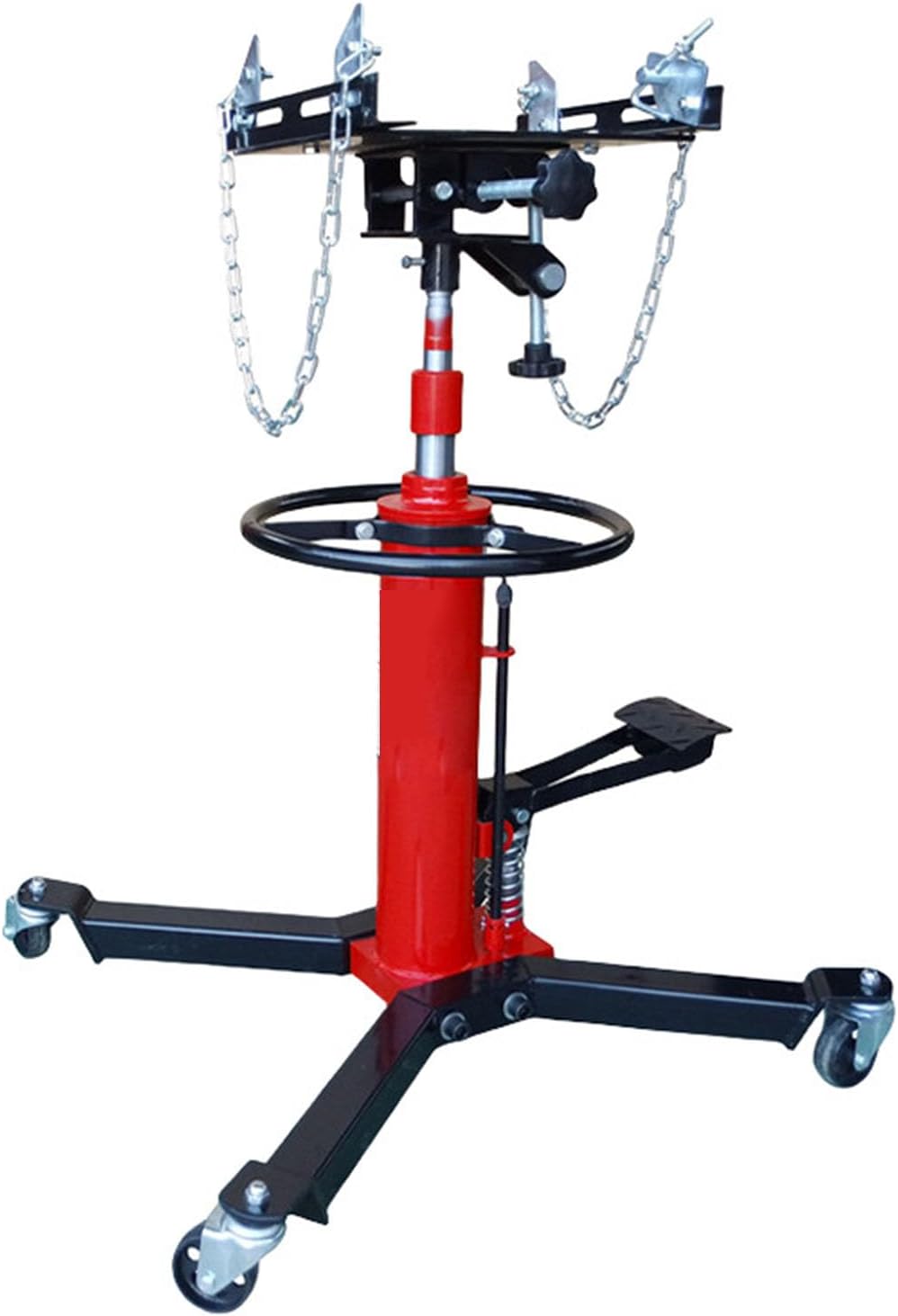 Transmission Hoist, Hydraulic Pallet Jack, 6mm Thickened Pallet, 2.75mm Square Tube Thickness, Ideal for Automotive Repair and Drivetrain Maintenance