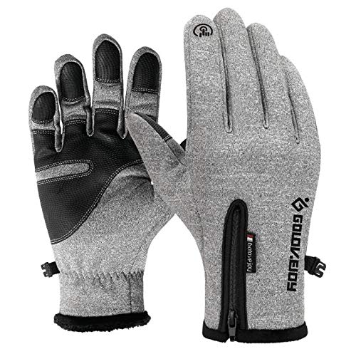 Gtopart Gants d'hiver d'écran Tactile Les Hommes Les Femmes Coupe équitation Sports Alpinisme Ski Gants (Gray, L)