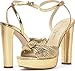 Jessica Simpson Womens Immie Platform Sandal with Ankle Strap, Gold, 8.5